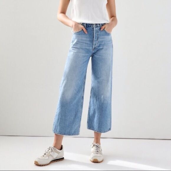 CITIZENS OF HUMANITY High Waisted Wide Leg Sacha Tularosa Jeans Light Blue 24 - Picture 1 of 11